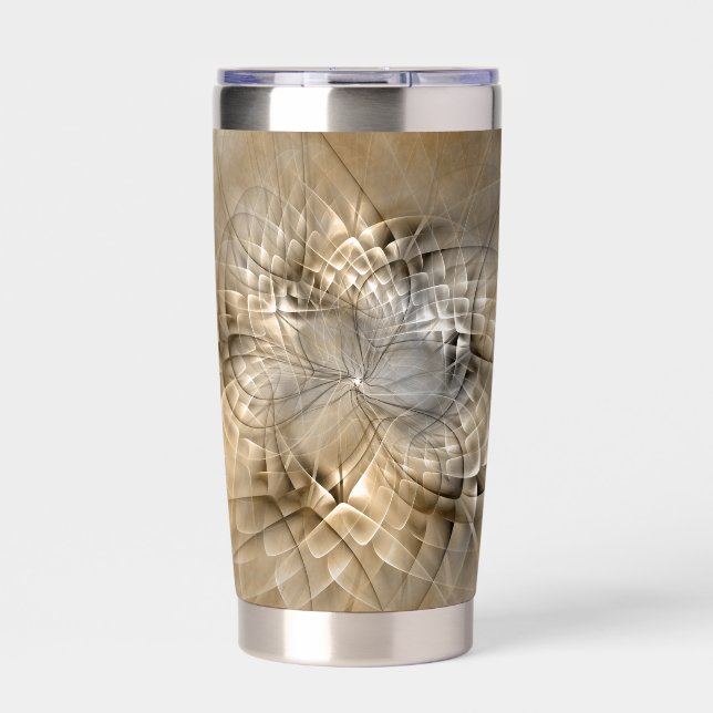 Gourde Isotherme Earth Tones Abstract Modern Fractal Art Texture (Extérieur)