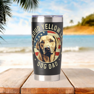 Gourde Isotherme Fier jaune Labrador Retriever Chien Lab Papa