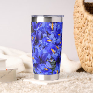 Gourde Isotherme Floral d'Irises réticulées pourpres