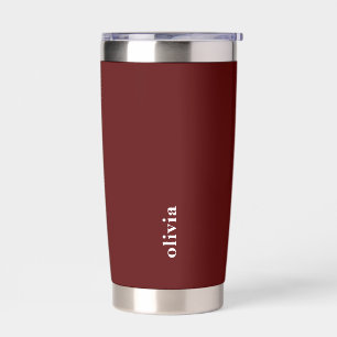 Gourde Isotherme Gobelet isolé bordeaux avec texte de marque person