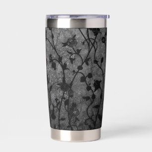 Gourde Isotherme Gothique noir et blanc Antique Floral