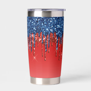 Gourde Isotherme Goutte de paillettes patriotiques modernes