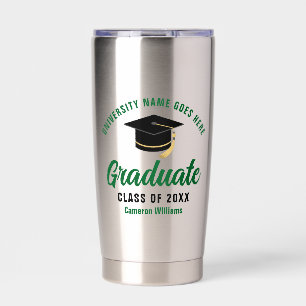 Gourde Isotherme Graduation personnalisée Green 2025 Graduate