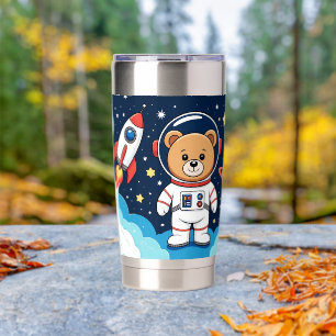 Gourde Isotherme Illustration de dessin animé d'astronaute ours