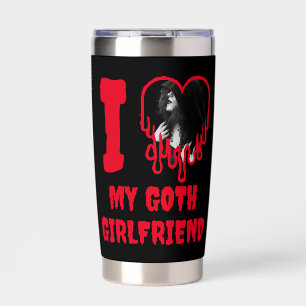 Gourde Isotherme J'aime ma petite amie gothique dégoulinante de cœu