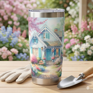 Gourde Isotherme Jardin de cottage bleu de Blossom Lane