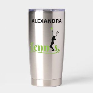 Gourde Isotherme Joueuse de tennis, fille de tennis Anniversaire