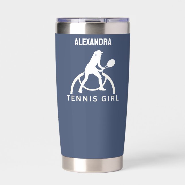 Gourde Isotherme Joueuse de tennis fille, Tennis fille Anniversaire (Extérieur)