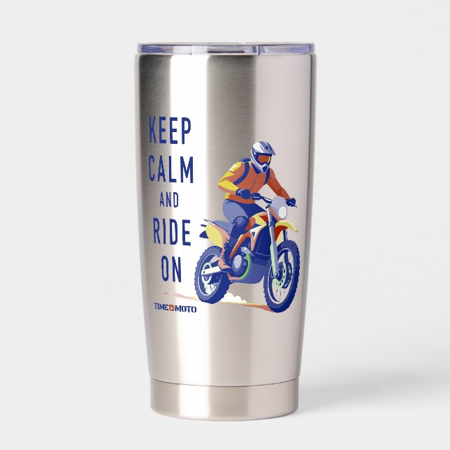 Gourde Isotherme Keep Calm and Ride On Dirt Bike Insulated Tumbler (Extérieur)