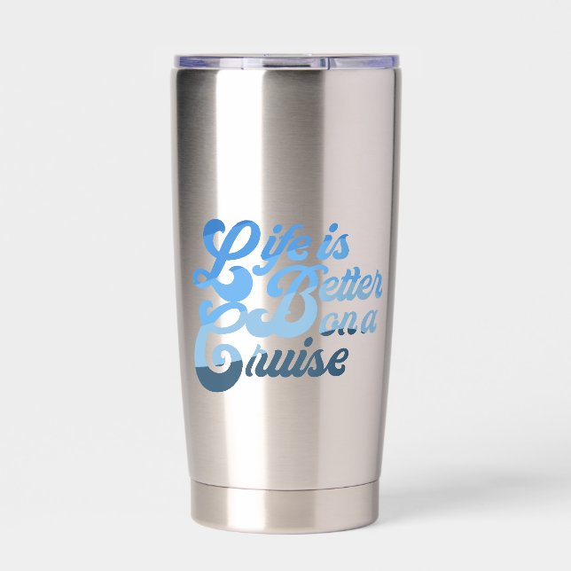 Gourde Isotherme La vie est meilleure en croisière (Extérieur)