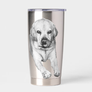 Gourde Isotherme Labrador au repos avec calme des fêtes