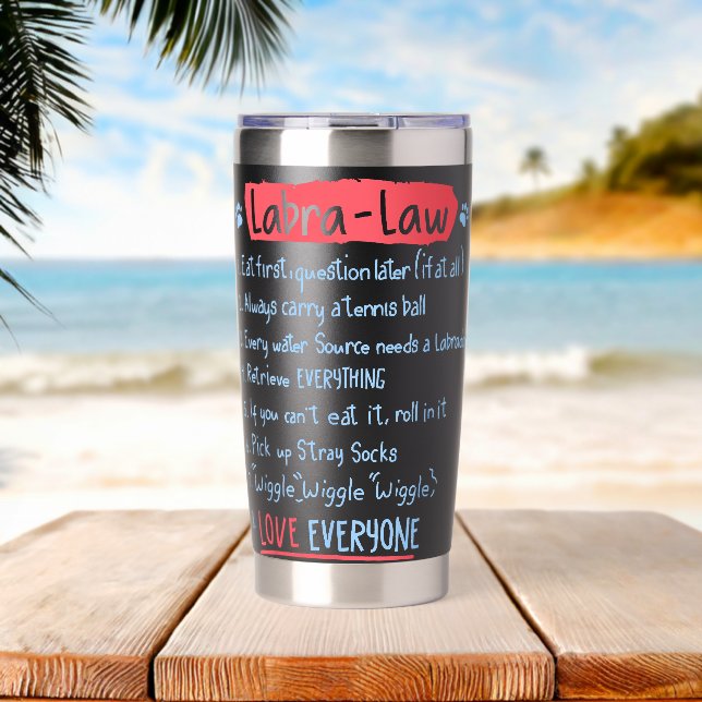 Gourde Isotherme LabraLaw Funny Labrador Idea Lab Lover (Plage (pivotée))