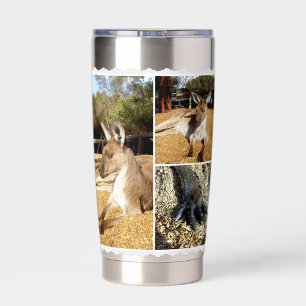 Gourde Isotherme Le collage d'images de kangourou,