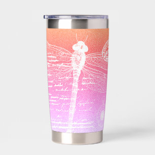 Gourde Isotherme Libellule personnalisée dégradé pastel
