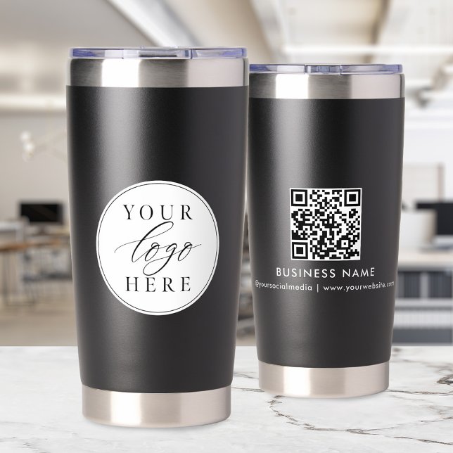 Gourde Isotherme Logo d'entreprise personnalisé (Custom Business Logo Insulated Tumbler Black)