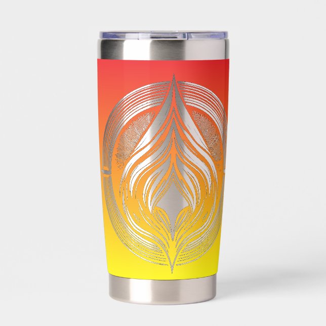 Gourde Isotherme Logo du cercle flamboyant Feu spatial négatif (Extérieur)
