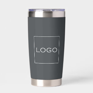 Gourde Isotherme Logo personnalisé sur fond gris charbon