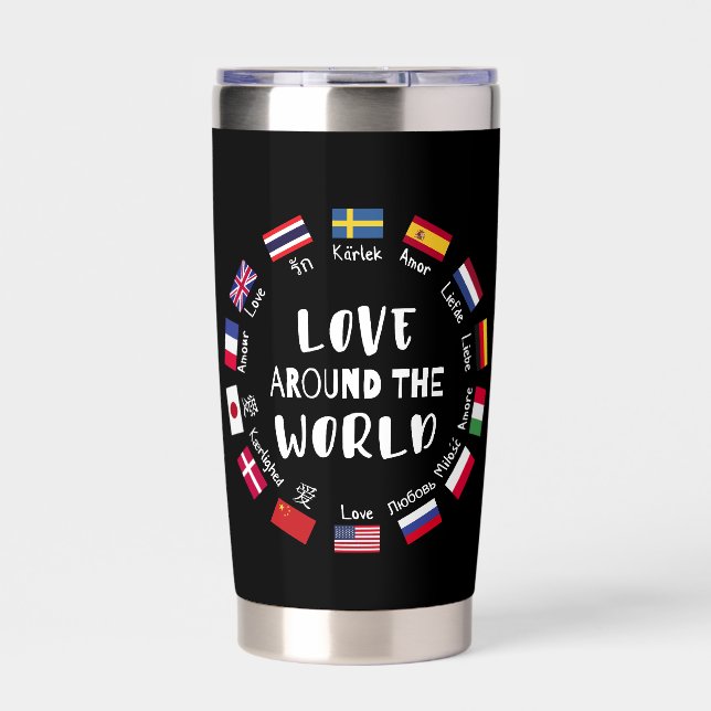 Gourde Isotherme Love Around the World Languages  (Extérieur)