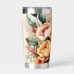 Gourde Isotherme Magnifique bouquet bohème d'automne personnalisé