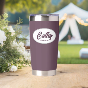 Gourde Isotherme Mariage Stylisé Eggplant Bridesmaid