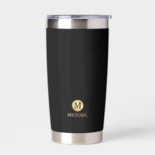 Gourde Isotherme Masculine Gold Personnalisé Monogramme et nom