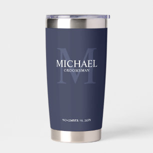 Gourde Isotherme Masculine Monogramme personnalisé et nom Groomsmen