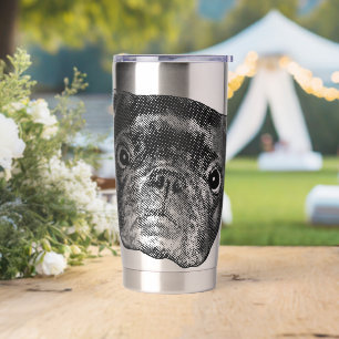 Gourde Isotherme Matin festif de manga pug