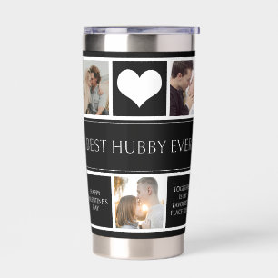 Gourde Isotherme Meilleur Collage photo Hubby Ever Minimaliste