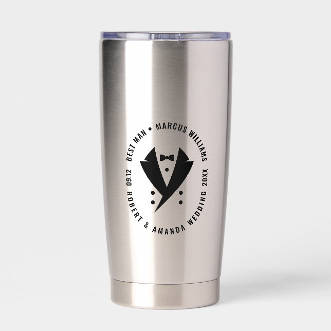 Gourde Isotherme Meilleur homme élégant Mariage Tuxedo (Couvercle)