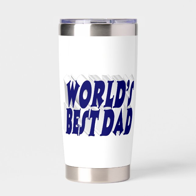 Gourde Isotherme Meilleur papa bleu foncé 3d texte (Extérieur)