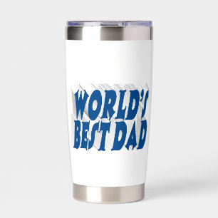 Gourde Isotherme Meilleur papa bleu marine 3d texte