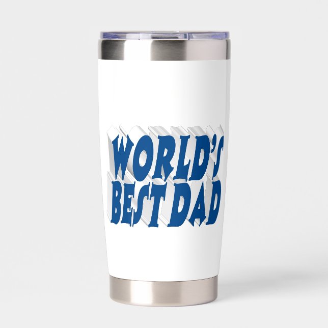 Gourde Isotherme Meilleur papa bleu marine 3d texte (Extérieur)
