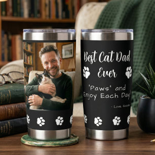 Gourde Isotherme Meilleur Papa Chat Pattes Animalerie Noir Photo Ca