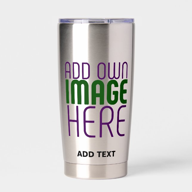 GOURDE ISOTHERME MODÈLE TEXTE D'IMAGE EN ACIER INOXYDABLE MODERNE (Extérieur)