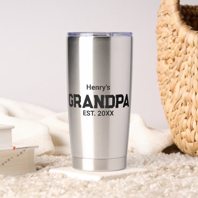 Gourde Isotherme Modern Grandpa Established Est. Name Year  (Salon (pivotée))
