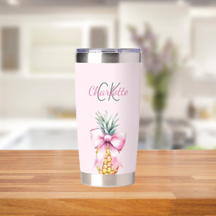 Gourde Isotherme Monographie estivale tropicale d'ananas à arc rose