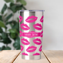 Motif à lèvres rose chaud Baisseur isolé