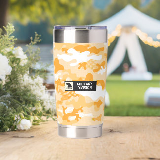 Gourde Isotherme Motif de camouflage orange jaune