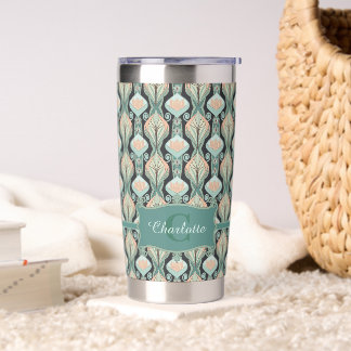 Gourde Isotherme Motif floral à monogramme botanique abstrait vinta