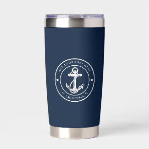 Gourde Isotherme Nom de bateau nautique Ancre personnalisé