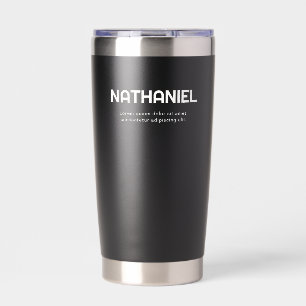 Gourde Isotherme Nom Minimal Moderne Noir