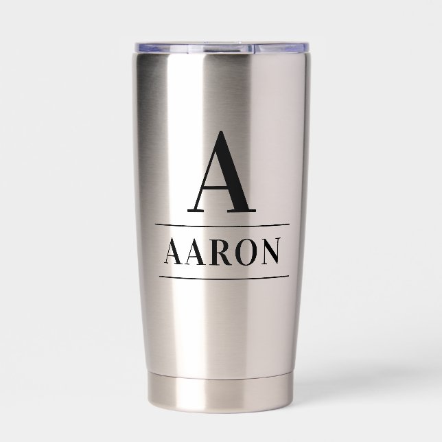 Gourde Isotherme Nom personnalisé Monogramme Cadeau de Fête des pèr (Extérieur)