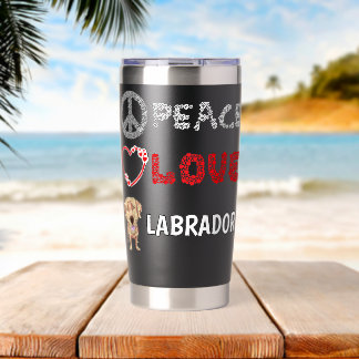 Gourde Isotherme Paix Amour Labradors Cadeau Lab Yellow Lab