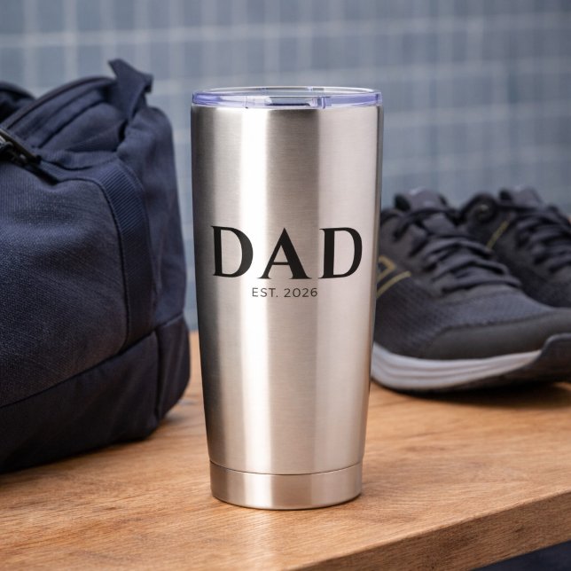 Gourde Isotherme Papa a établi un nouveau cadeau pour papa (Créateur téléchargé)