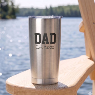 Gourde Isotherme Papa a établi un texte gras noir en acier inoxydab