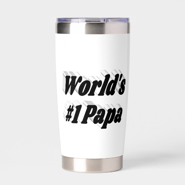 Gourde Isotherme Papa, demi-texte noir (Extérieur)