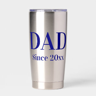 Gourde Isotherme Papa depuis 20xx Modèle de texte bleu marine