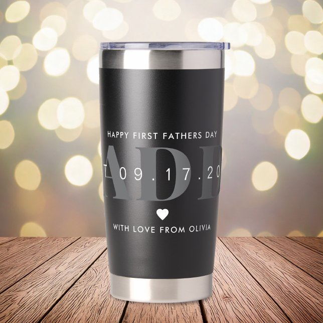 Gourde Isotherme Papa Moderne Minimaliste Première Fête des pères (Créateur téléchargé)