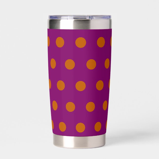 Gourde Isotherme Paruline thermique à points de polka (Magenta prof (Extérieur)