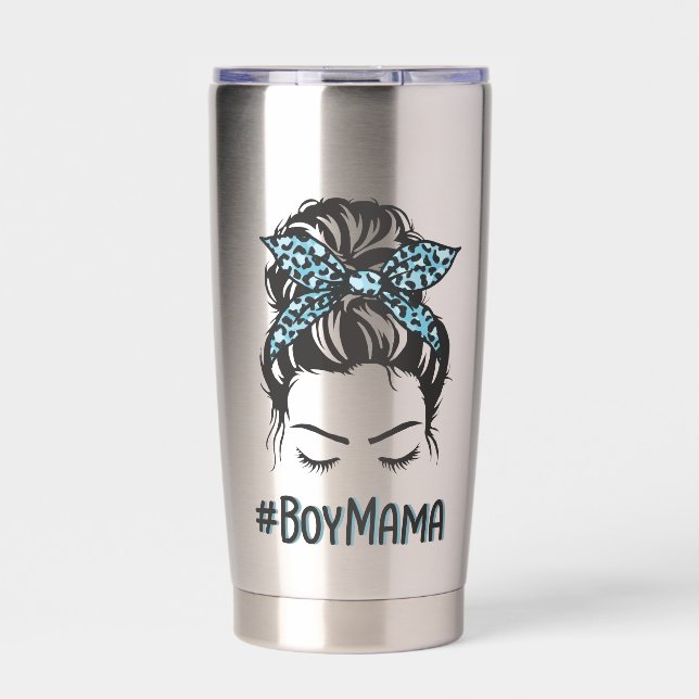 Gourde Isotherme Personnalisé garçon Mama Messy Bun garçon maman ca (Extérieur)